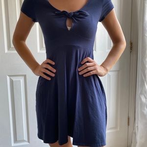 Blue Tie Front Dress